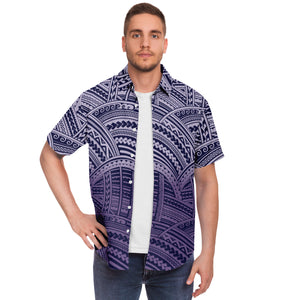 Polynesian Design Collar Shirt Atikapu 00289-Short Sleeve Button Down Shirt - AOP-Atikapu