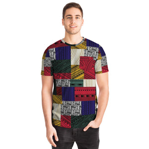 Polynesian Design Retro Patchwork T-shirts - Atikapu 00247-Pocket T-shirt - AOP-Atikapu