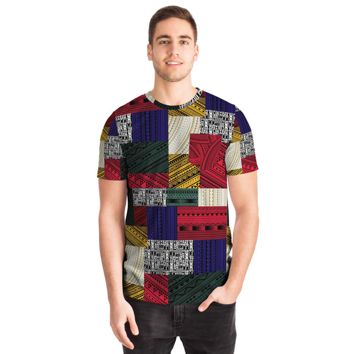 Polynesian Design Retro Patchwork T-shirts - Atikapu 00247