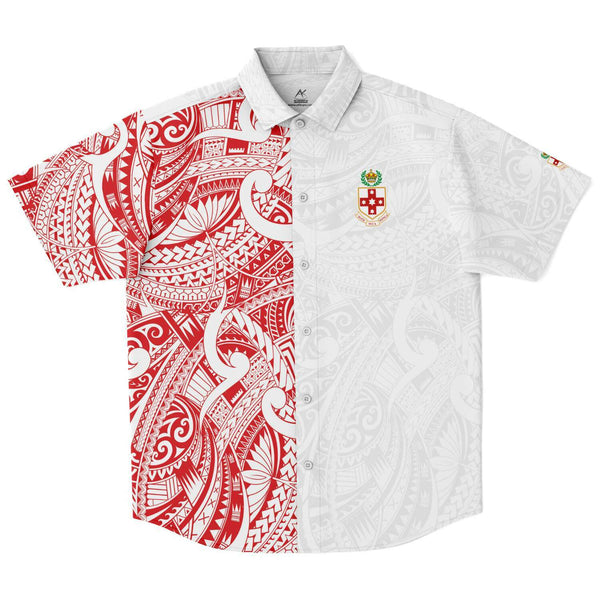 Tonga College 'Atele Shirts - Kolisi Tonga Shirts-Short Sleeve Button Down Shirt - AOP-Atikapu