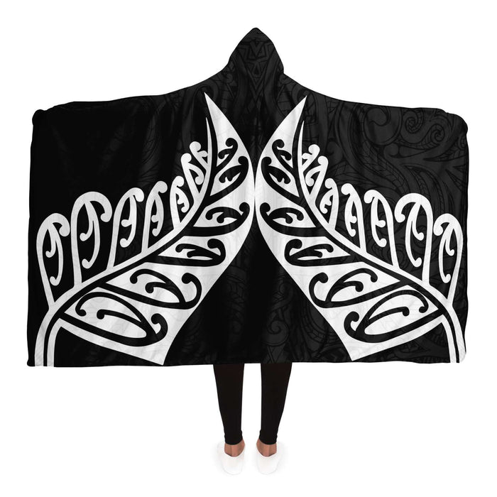 Maori Design Hooded Blanket - Maori Fern Hooded Blanket