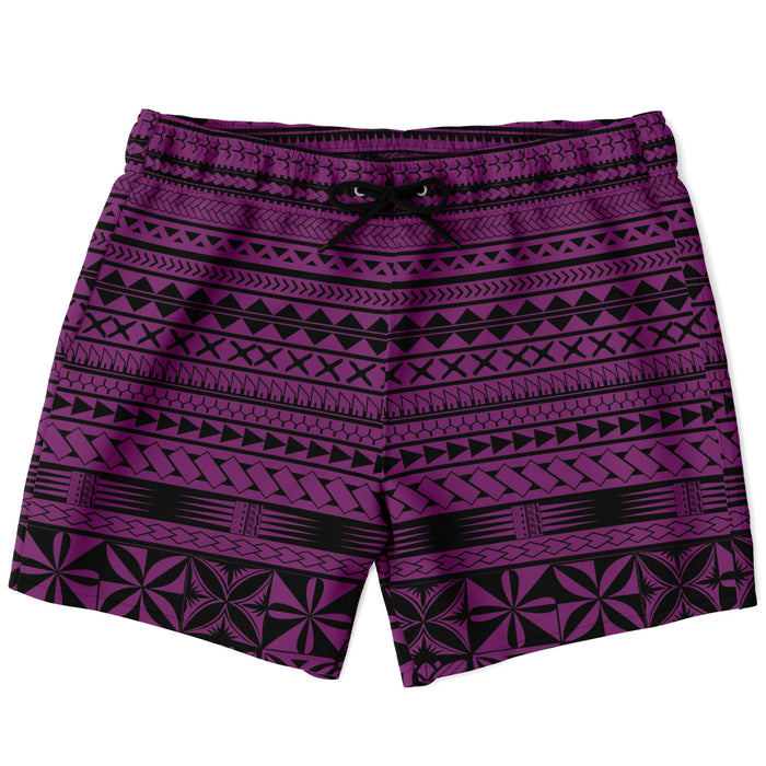 Polynesian Design Purple Style Men's Swim Trunks