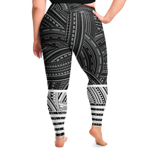 Polynesian Design Plus Size Leggings Atikapu 00278-Plus Size Legging - AOP-Atikapu