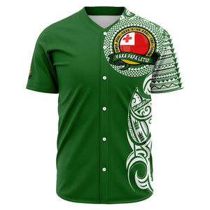 Vaka Papa Shirt - Green-Baseball Jersey - AOP-Atikapu