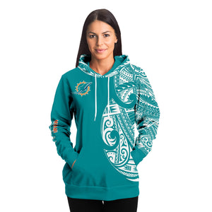 Miami Dolphins Hoodies - Polynesian Design Dolphins Hoodies-Fashion Hoodie - AOP-Atikapu