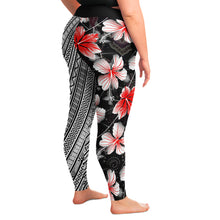 Polynesian Design Flower Plus Size Leggings 2-Plus Size Legging - AOP-Atikapu