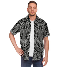 Polynesian Design Collar Shirt Atikapu 00292-Short Sleeve Button Down Shirt - AOP-Atikapu