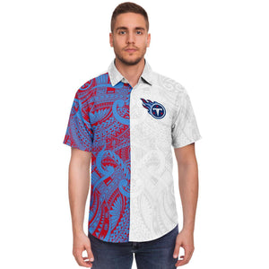Tennessee Titans Collar Shirts-Short Sleeve Button Down Shirt - AOP-Atikapu