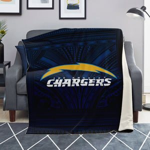 Los Angeles Chargers Microfleece Blankets-Premium Microfleece Blanket - AOP-Atikapu