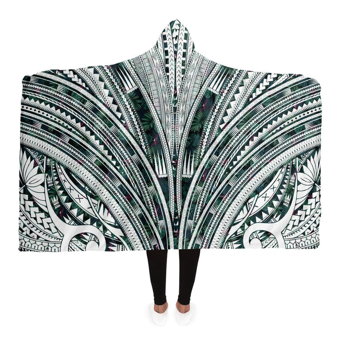 Polynesian Design Hooded Blanket 3