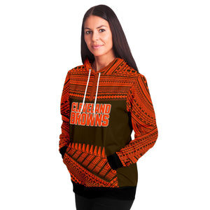 Polynesian Design Pullover Hoodie - Cleveland Browns-Fashion Hoodie - AOP-Atikapu