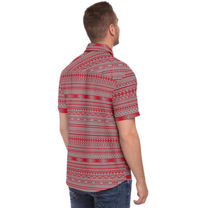 Polynesian Pattern Collar Shirt Atikapu 00296-Short Sleeve Button Down Shirt - AOP-Atikapu