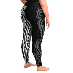 Polynesian Design Plus Size Leggings Atikapu 00277-Plus Size Legging - AOP-Atikapu