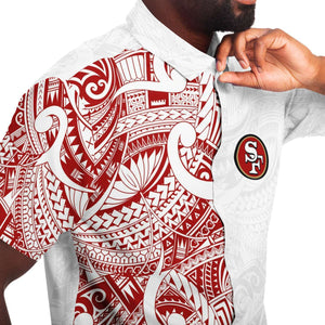 San Francisco 49ers Shirt - Polynesian Design 49ers Shirt White.