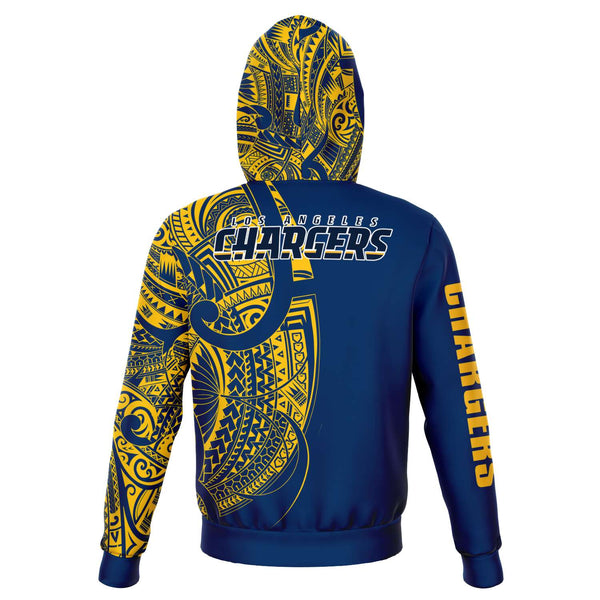 Los Angeles Chargers Hoodies - Polynesian Design Chargers Hoodies 1-Fashion Hoodie - AOP-Atikapu
