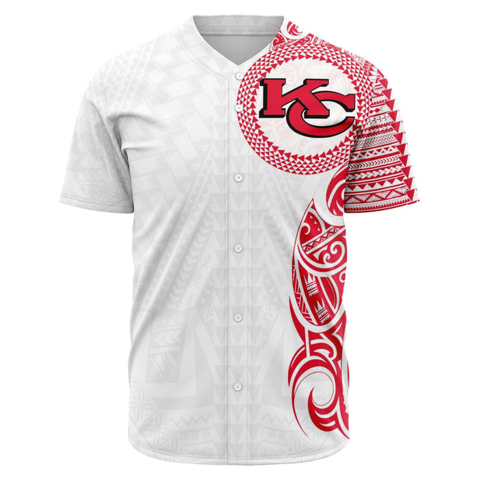 Kansas City Chiefs Shirt - Polynesian Design Chiefs Shirt White