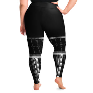 Samoan Malu Design Plus Size Leggings-Plus Size Legging - AOP-Atikapu