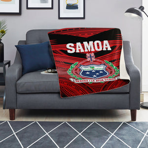 Western Samoa Microfleece Blankets Red-Premium Microfleece Blanket - AOP-Atikapu