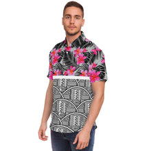 Polynesian Design Collar Shirt Atikapu 00283-Short Sleeve Button Down Shirt - AOP-Atikapu