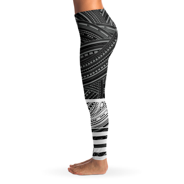 Polynesian Design Leggings Atikapu Grey