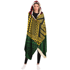 Polynesian Design Hooded Blanket Reggae Color-Hooded Blanket - AOP-Atikapu