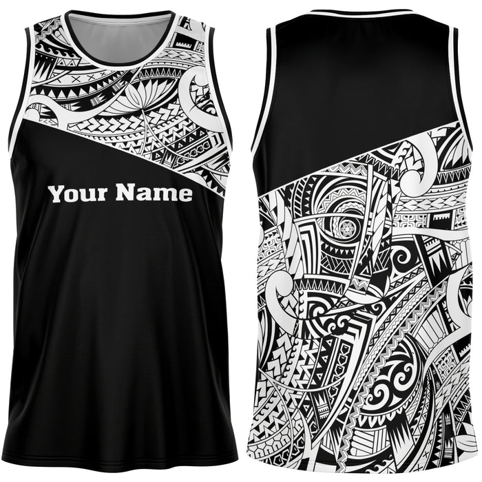 Personalize Polynesian Design Basketball Jersey