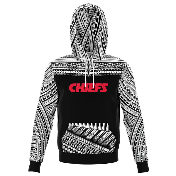 Polynesian Design Pullover Hoodie - Kansas City Chiefs-Fashion Hoodie - AOP-Atikapu
