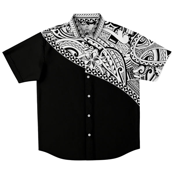 Poly Mix Shirt-Short Sleeve Button Down Shirt - AOP-Atikapu