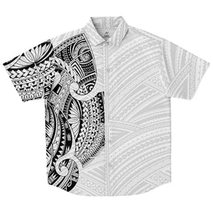 Polynesian Design Collar Shirt Atikapu 00306-Short Sleeve Button Down Shirt - AOP-Atikapu