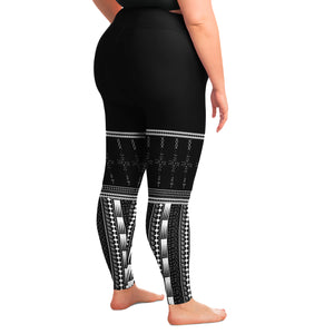 Samoan Malu Design Plus Size Leggings-Plus Size Legging - AOP-Atikapu