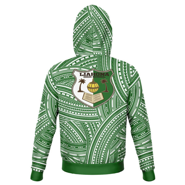 Liahona High School Hoodies Green/White-Fashion Hoodie - AOP-Atikapu