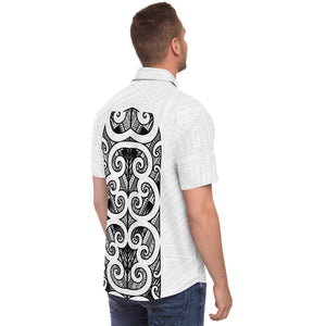 Polynesian Design Collar Shirt Atikapu 00295-Short Sleeve Button Down Shirt - AOP-Atikapu