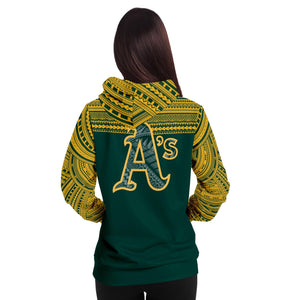 Polynesian Design Pullover Hoodie - Oakland Athletics-Fashion Hoodie - AOP-Atikapu