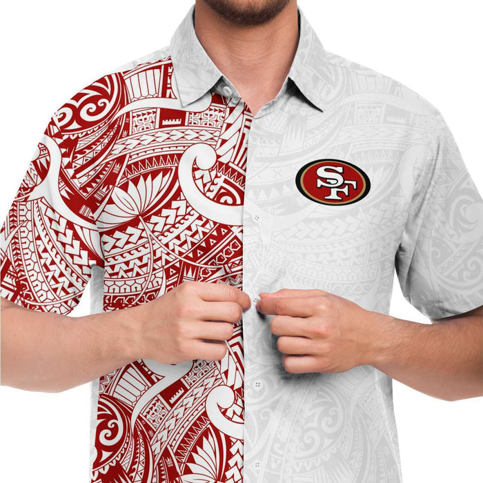 San Francisco 49ers Collar Shirt - Polynesian Design 49ers Shirt