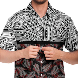 Polynesian Design Shirt Atikapu 00281-Short Sleeve Button Down Shirt - AOP-Atikapu