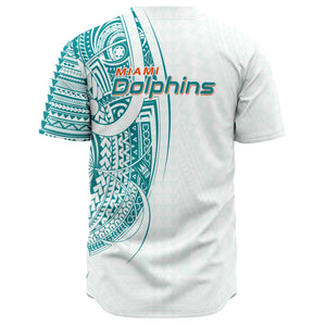 Miami Dolphins Shirt - Polynesian Design Dolphins Shirt-Baseball Jersey - AOP-Atikapu