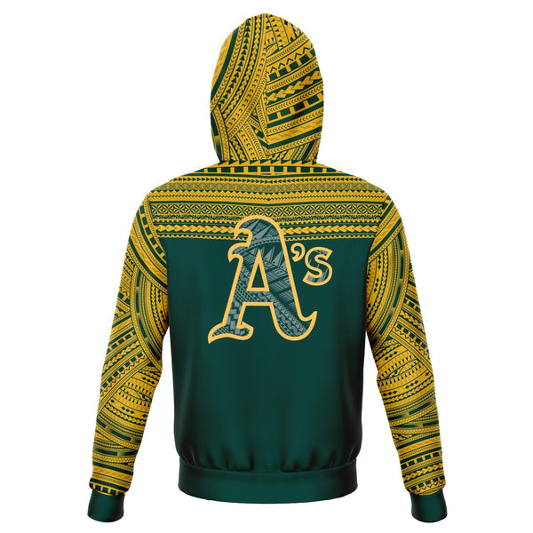 Polynesian Design Pullover Hoodie - Oakland Athletics-Fashion Hoodie - AOP-Atikapu