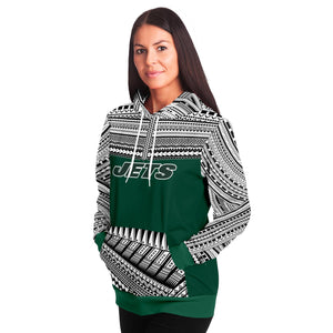 Polynesian Design Pullover Hoodie - New York Jets-Fashion Hoodie - AOP-Atikapu