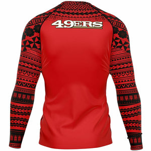49ers Basketball Rashguard - San Francisco 49ers Polynesian Rashguard