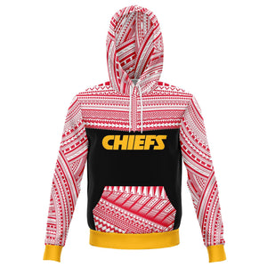 Polynesian Design Pullover Hoodie - Kansas City Chiefs-Fashion Hoodie - AOP-Atikapu