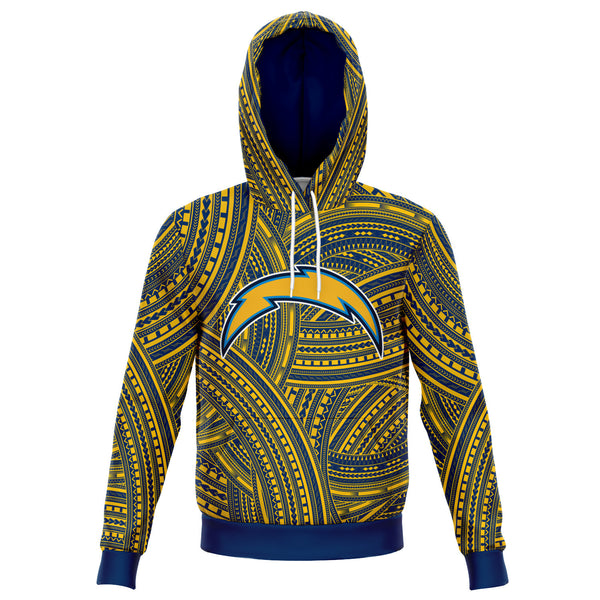 Los Angeles Chargers Hoodies - Polynesian Design Chargers Hoodies-Fashion Hoodie - AOP-Atikapu
