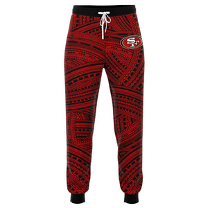 Polynesian Design Joggers - San Francisco 49ers Joggers-Fashion Jogger - AOP-Atikapu