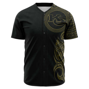 Kansas City Chiefs Shirt - Polynesian Design Chiefs Shirt-Baseball Jersey - AOP-Atikapu