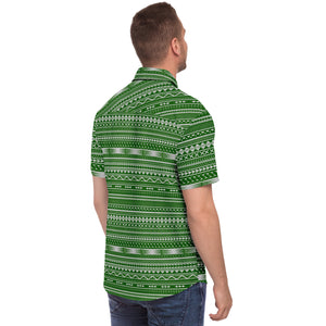 Polynesian Pattern Collar Shirt Atikapu 00297-Short Sleeve Button Down Shirt - AOP-Atikapu