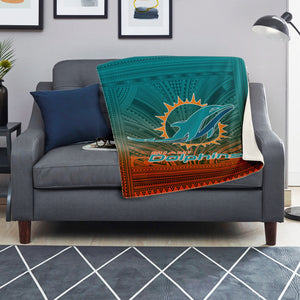 Miami Dolphins Microfleece Blanket-Premium Microfleece Blanket - AOP-Atikapu