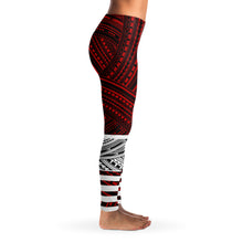 Polynesian Design Leggings Atikapu Red-Leggings - AOP-Atikapu