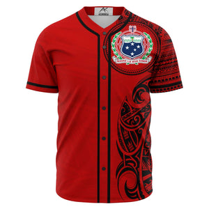 Western Samoa Baseball Jersey RedBlack-Baseball Jersey-Atikapu