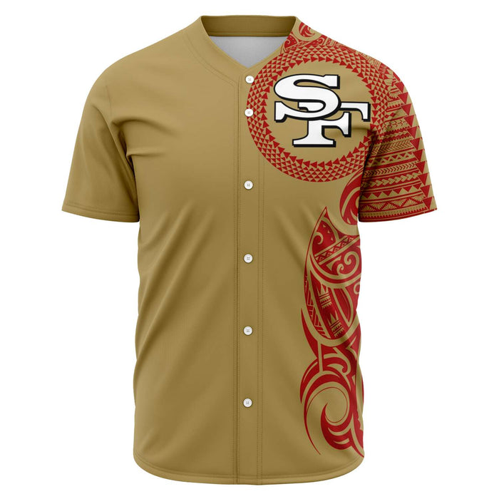 San Francisco 49ers Shirt - Polynesian Design 49ers Shirt Gold