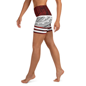 Polynesian Design Shorts - Polynesian Pattern Women's Yoga Shorts-Atikapu