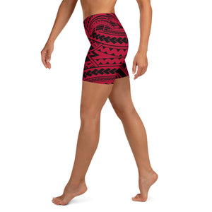 Polynesian Tribal Women's Yoga Shorts-Atikapu